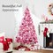 Snow Flocked Christmas Tree Full Pine with 250 White & Multicolor LED Lights, 928 Tips & Foot Switch Control